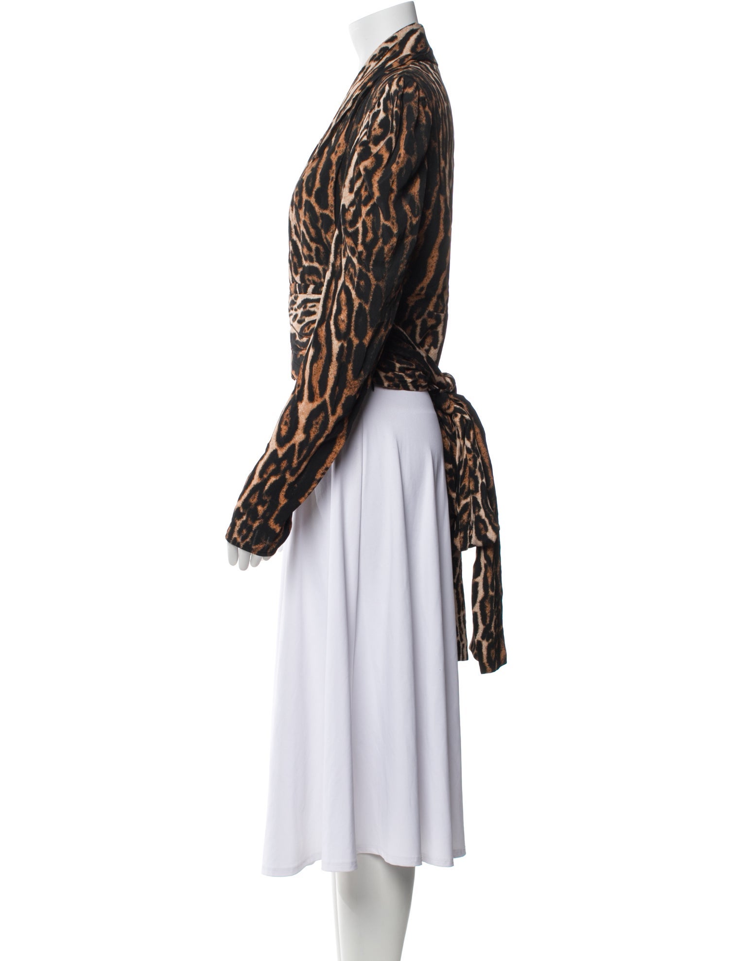 Proenza Schouler Animal Print V-Neck Crop Top