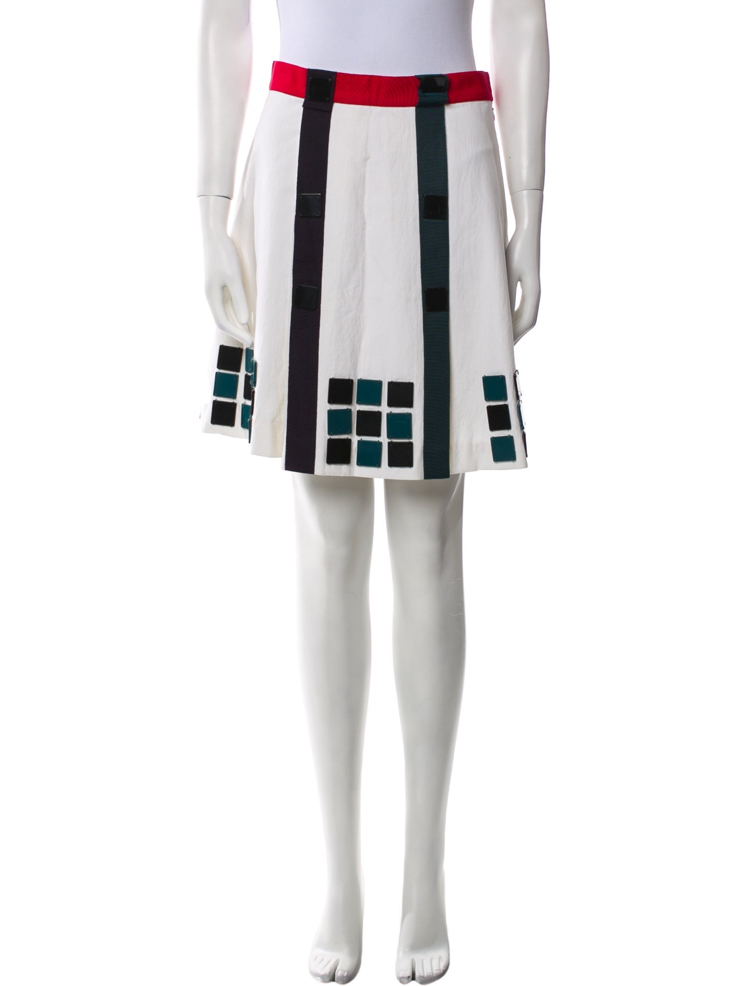 Proenza Schouler Colorblock Pattern Knee-Length Skirt