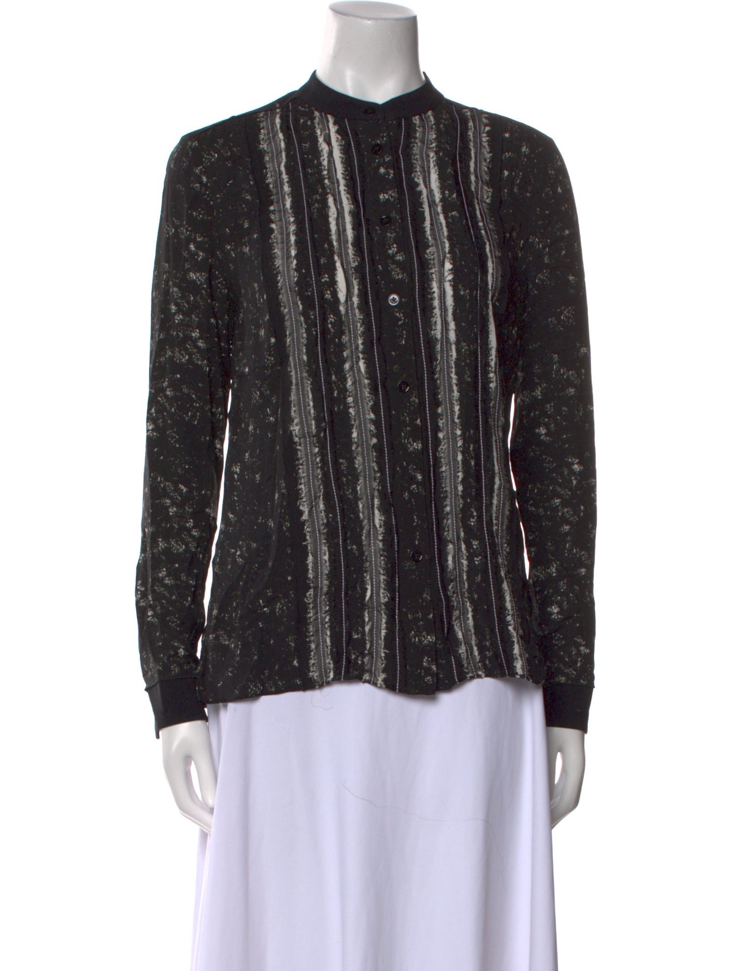 Proenza Schouler Silk Printed Button-Up Top