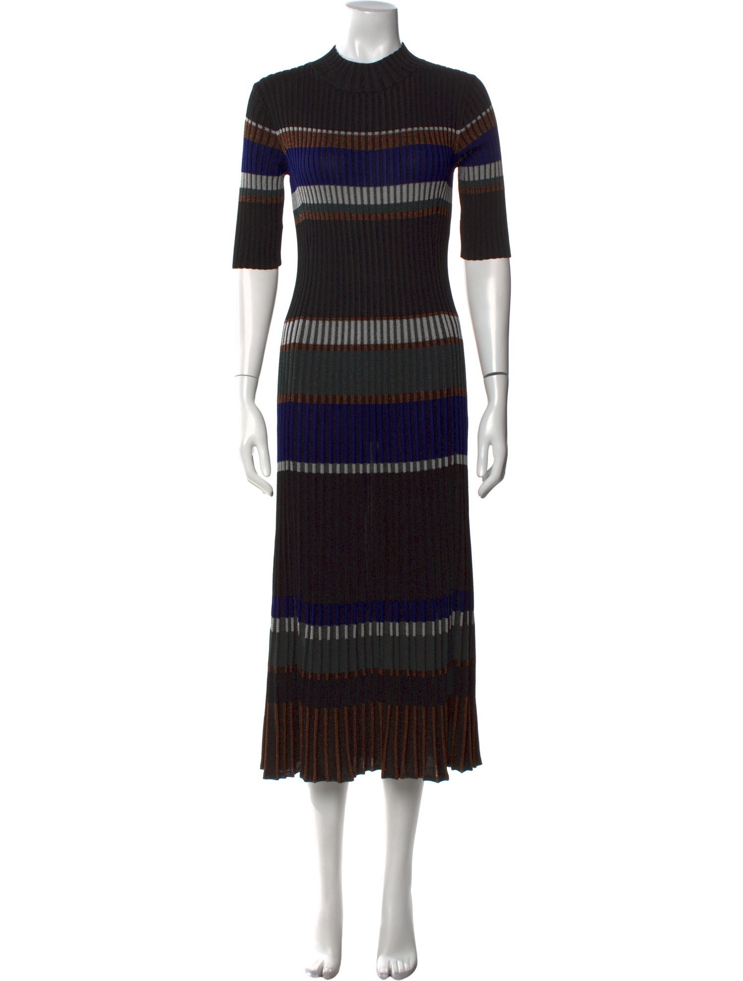 Proenza Schouler Striped Midi Length Dress