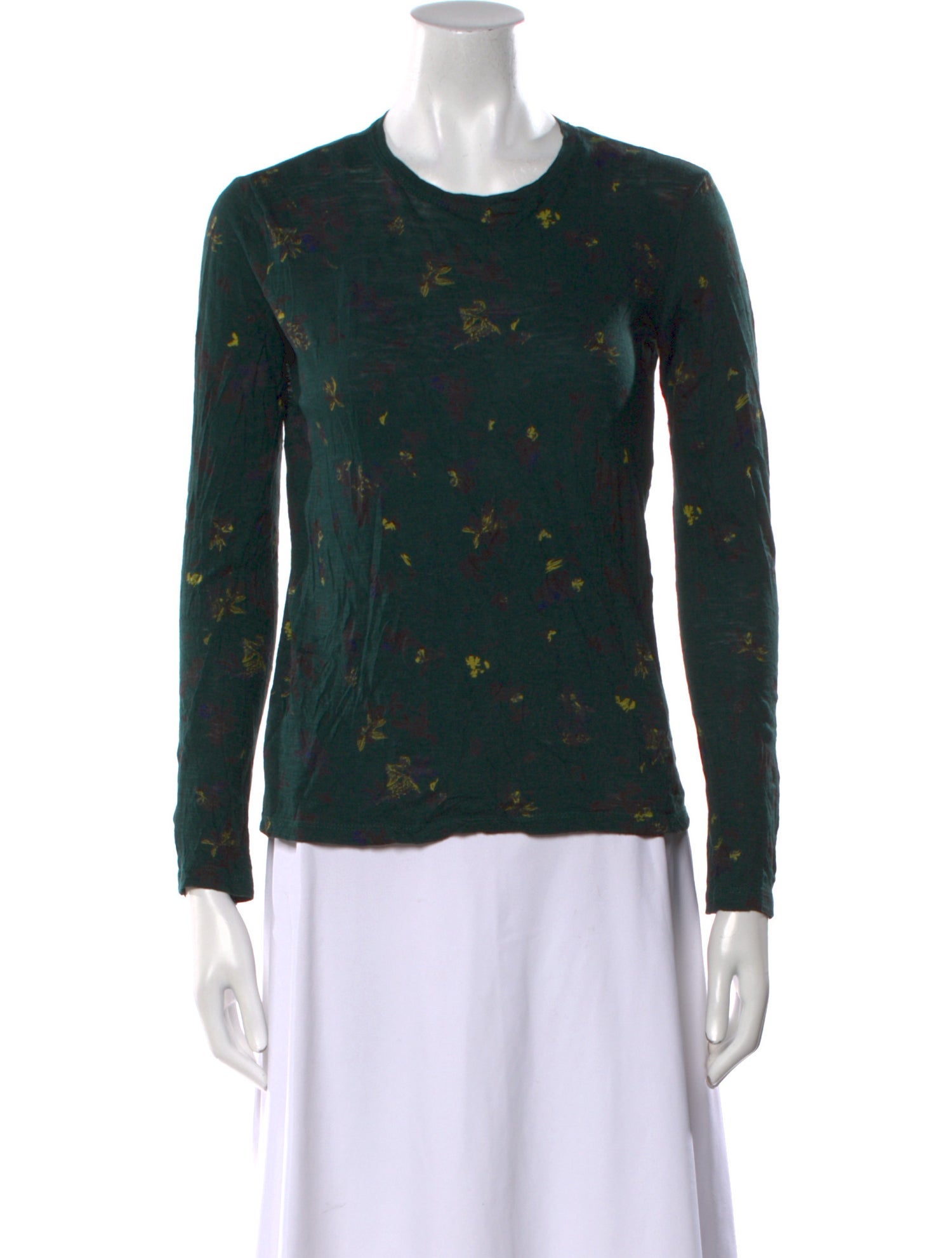 Proenza Schouler Floral Print Crew Neck Top