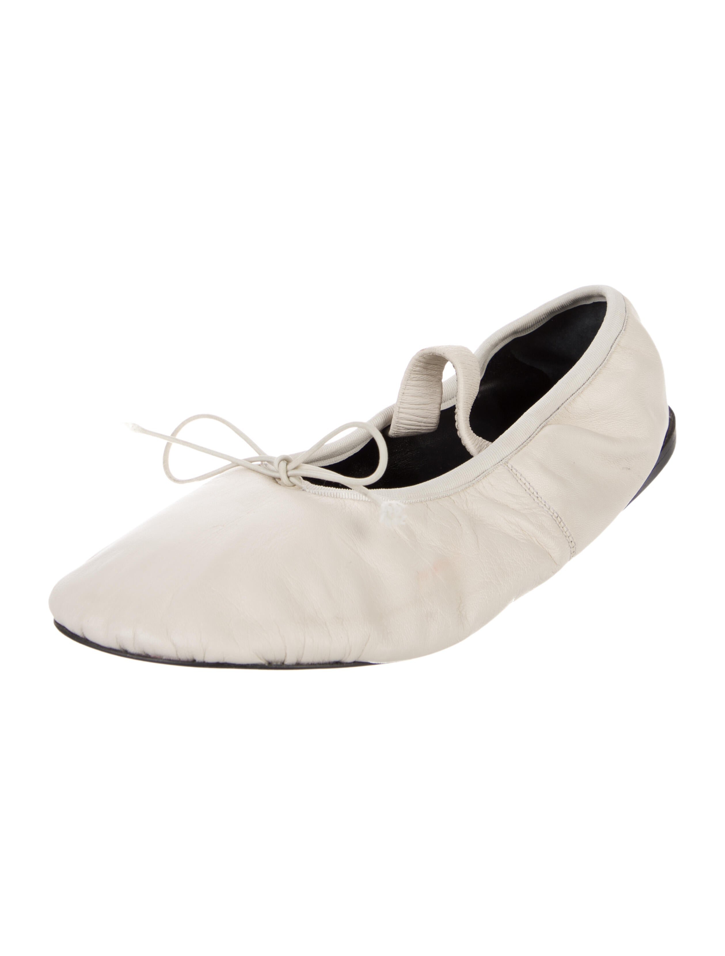 Proenza Schouler Leather Bow Accents Mary Jane Flats