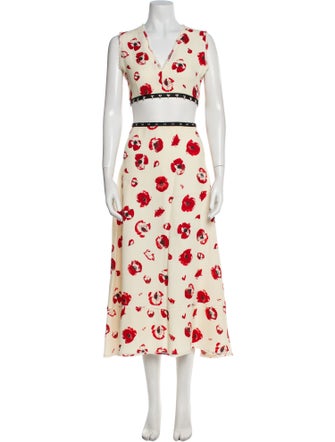 Proenza Schouler Floral Print Raw-Edge Trim Skirt Set