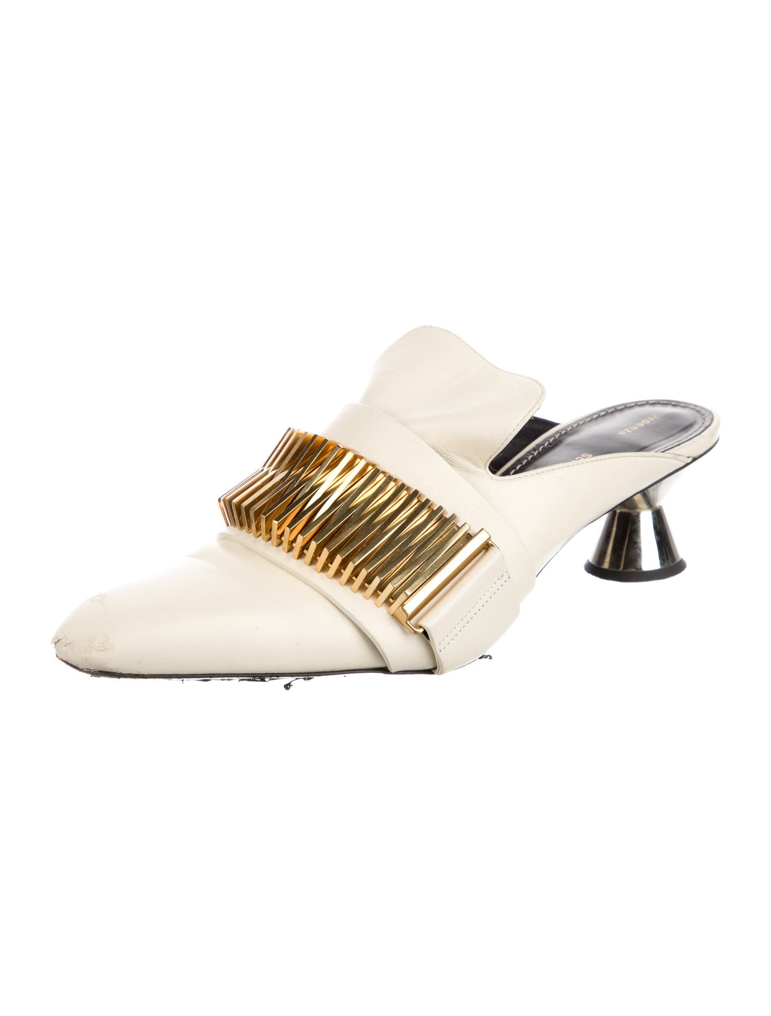 Proenza Schouler Leather Studded Accents Mules