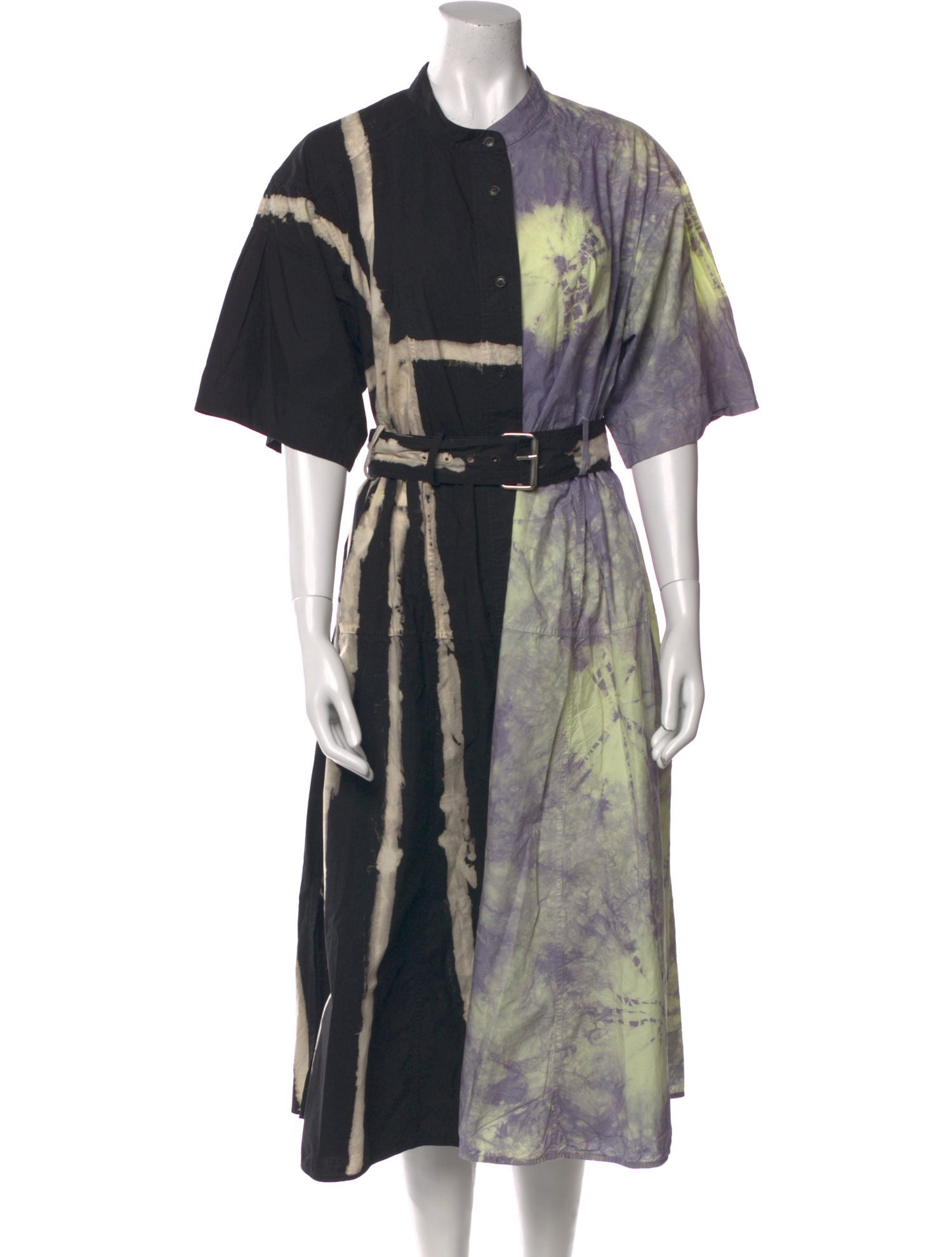 Proenza Schouler Tie-Dye Print Midi Length Dress