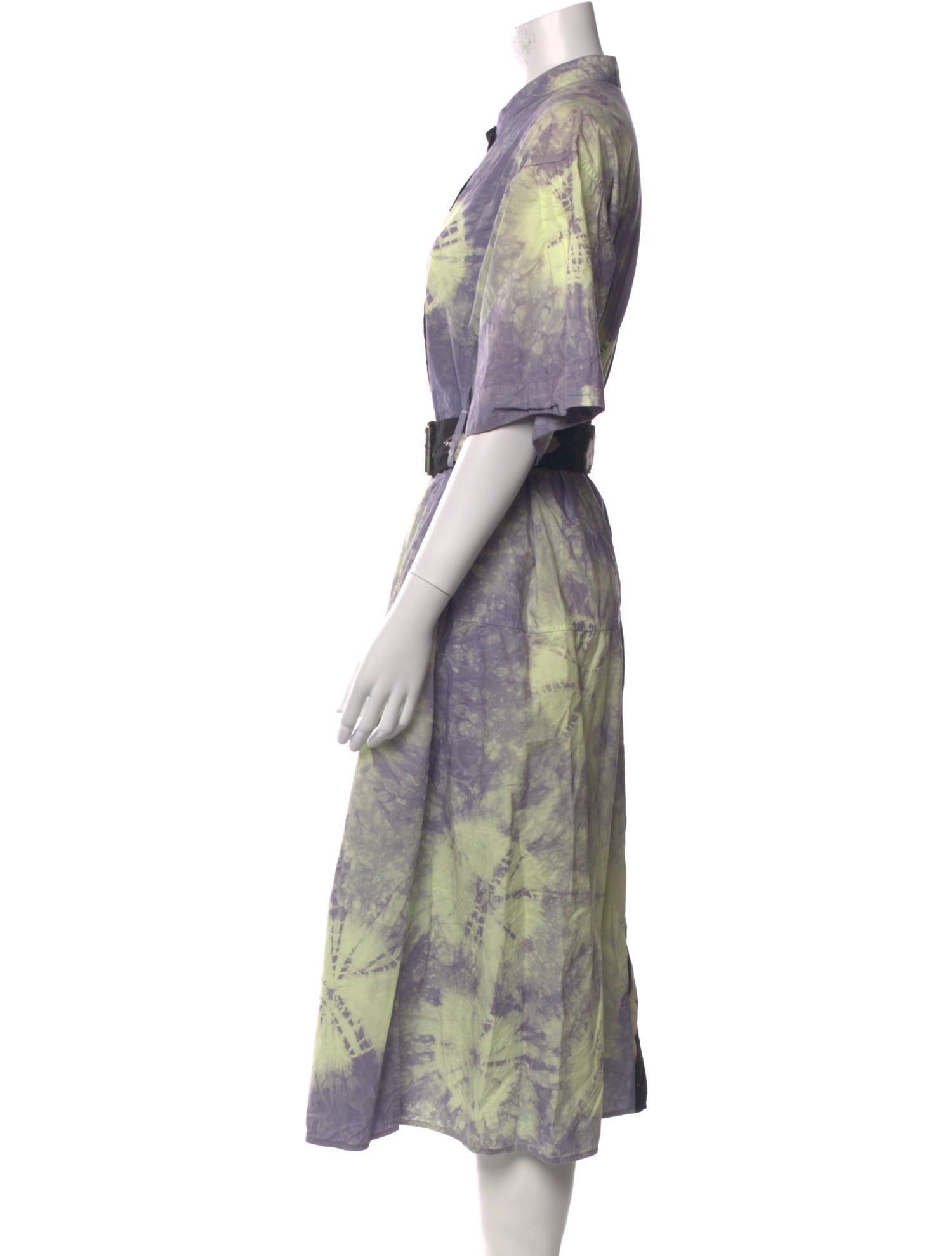 Proenza Schouler Tie-Dye Print Midi Length Dress