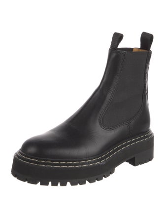 Proenza Schouler Leather Grosgrain Trim Chelsea Boots