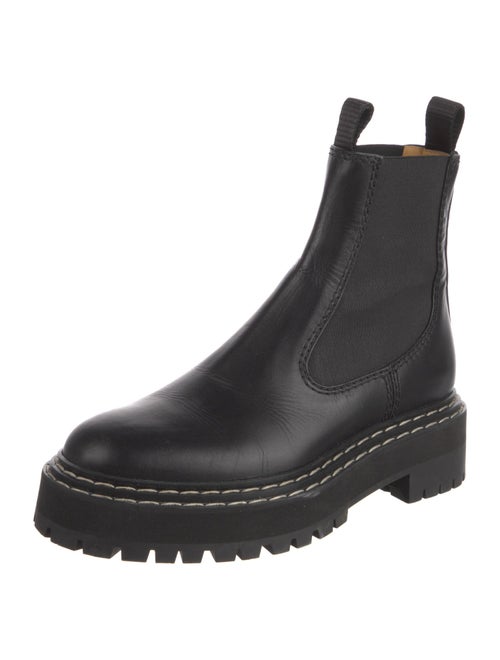Proenza Schouler Leather Grosgrain Trim Chelsea Boots