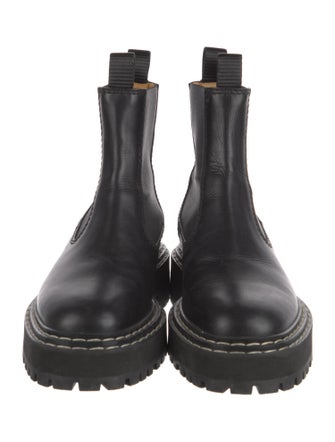 Proenza Schouler Leather Grosgrain Trim Chelsea Boots
