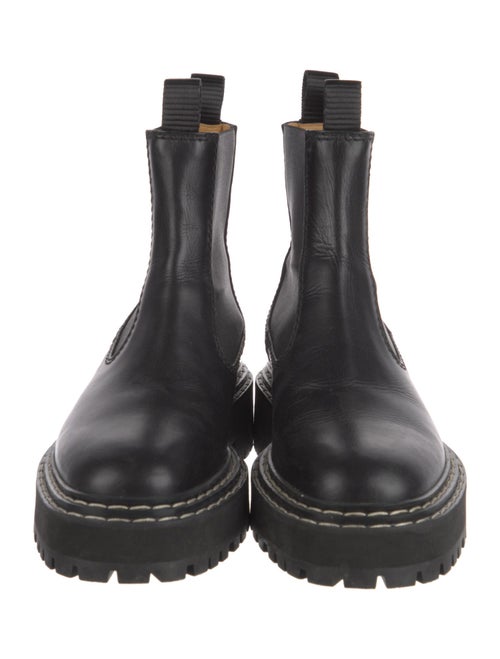 Proenza Schouler Leather Grosgrain Trim Chelsea Boots