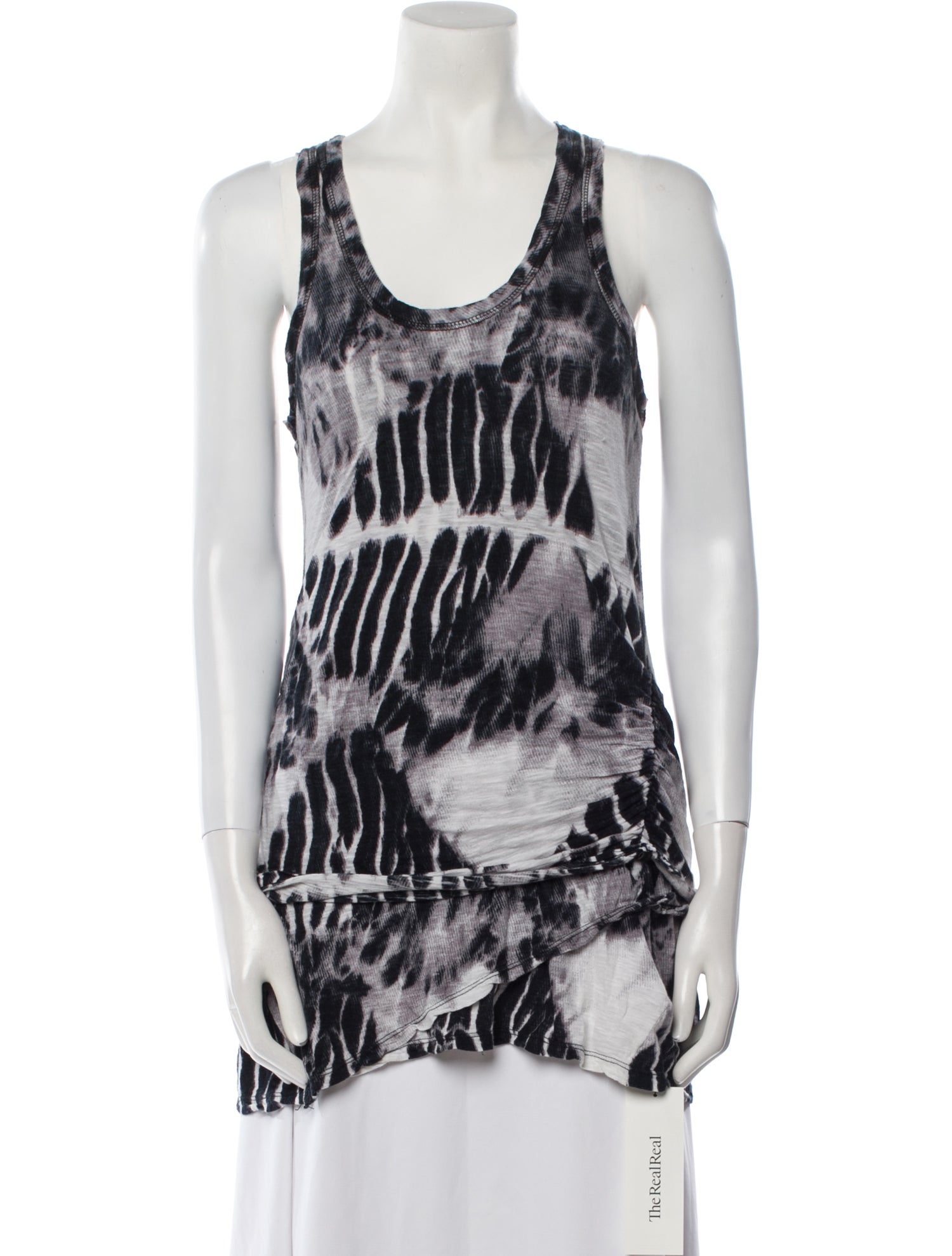 Proenza Schouler Tie-Dye Print Scoop Neck Top