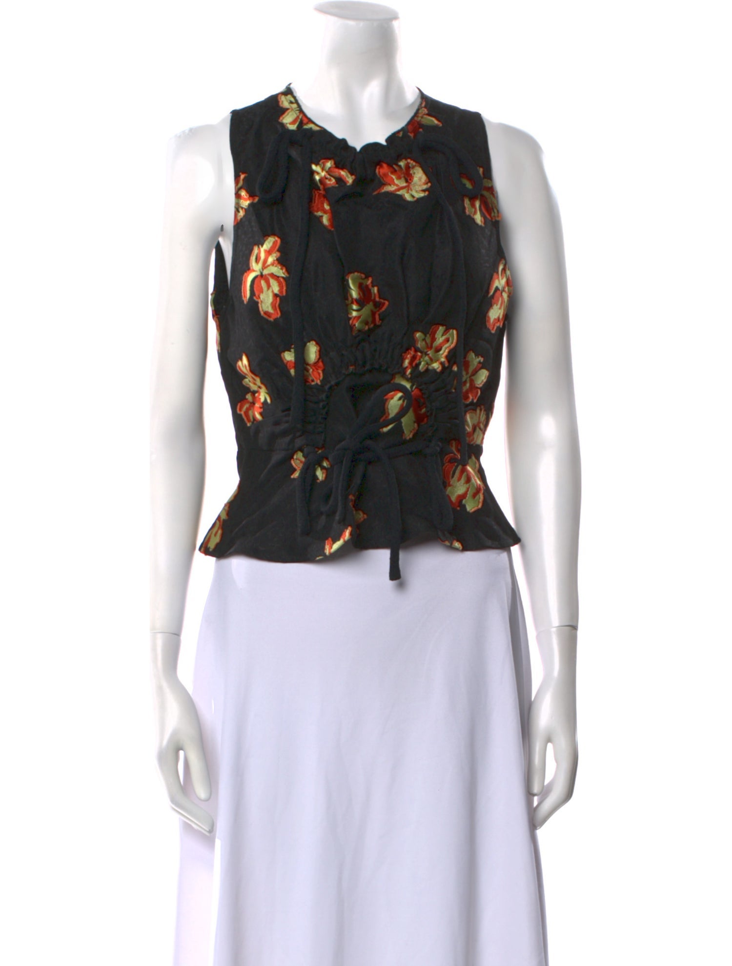 Proenza Schouler Floral Print Scoop Neck Crop Top