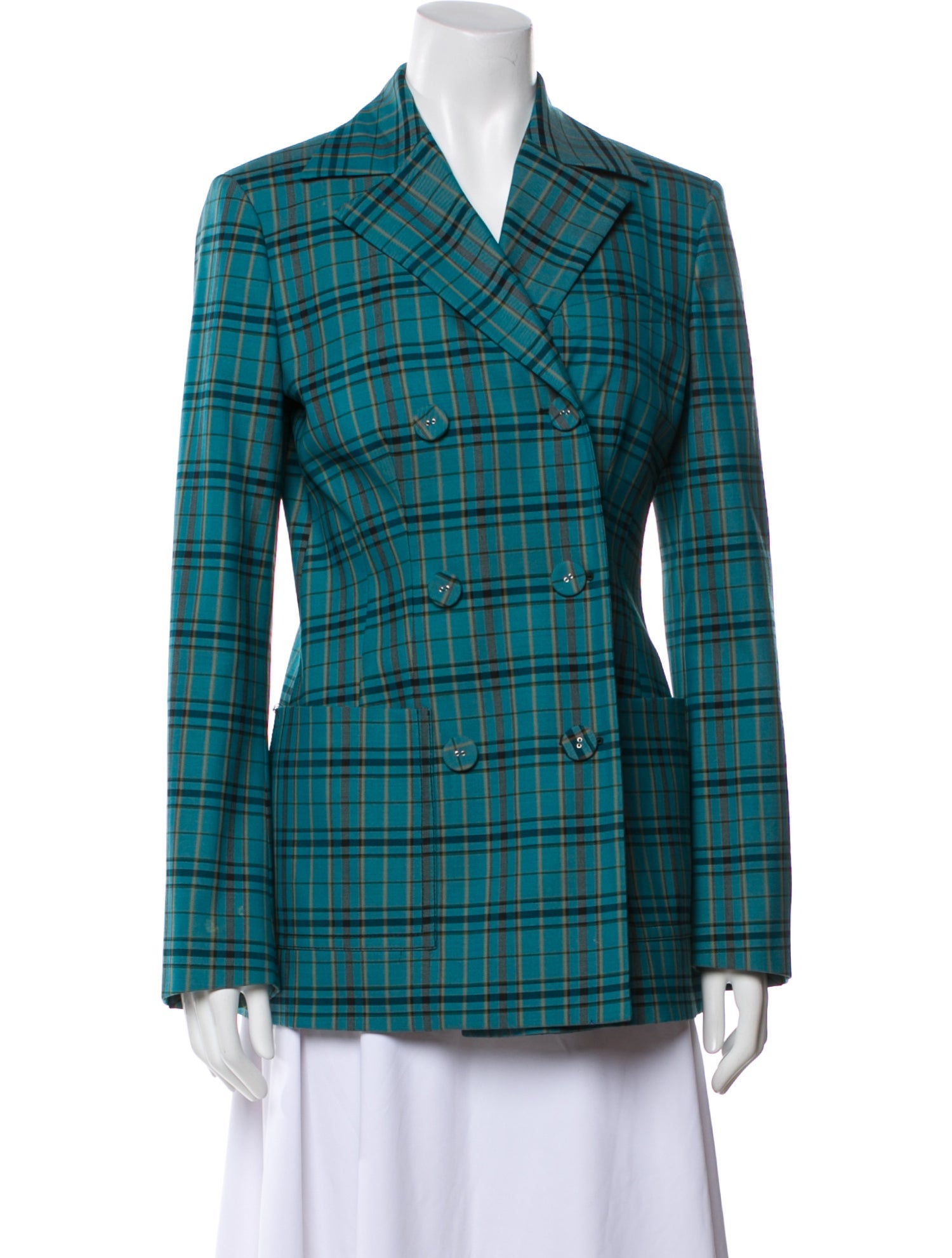 Proenza Schouler Wool Plaid Print Blazer