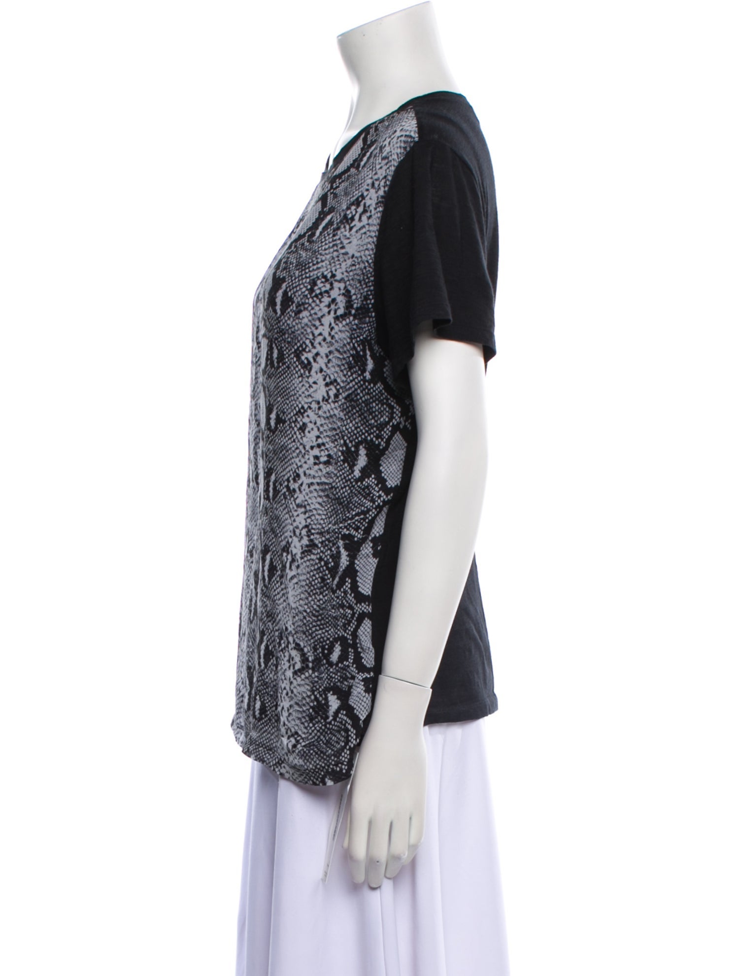 Proenza Schouler Silk Animal Print T-Shirt