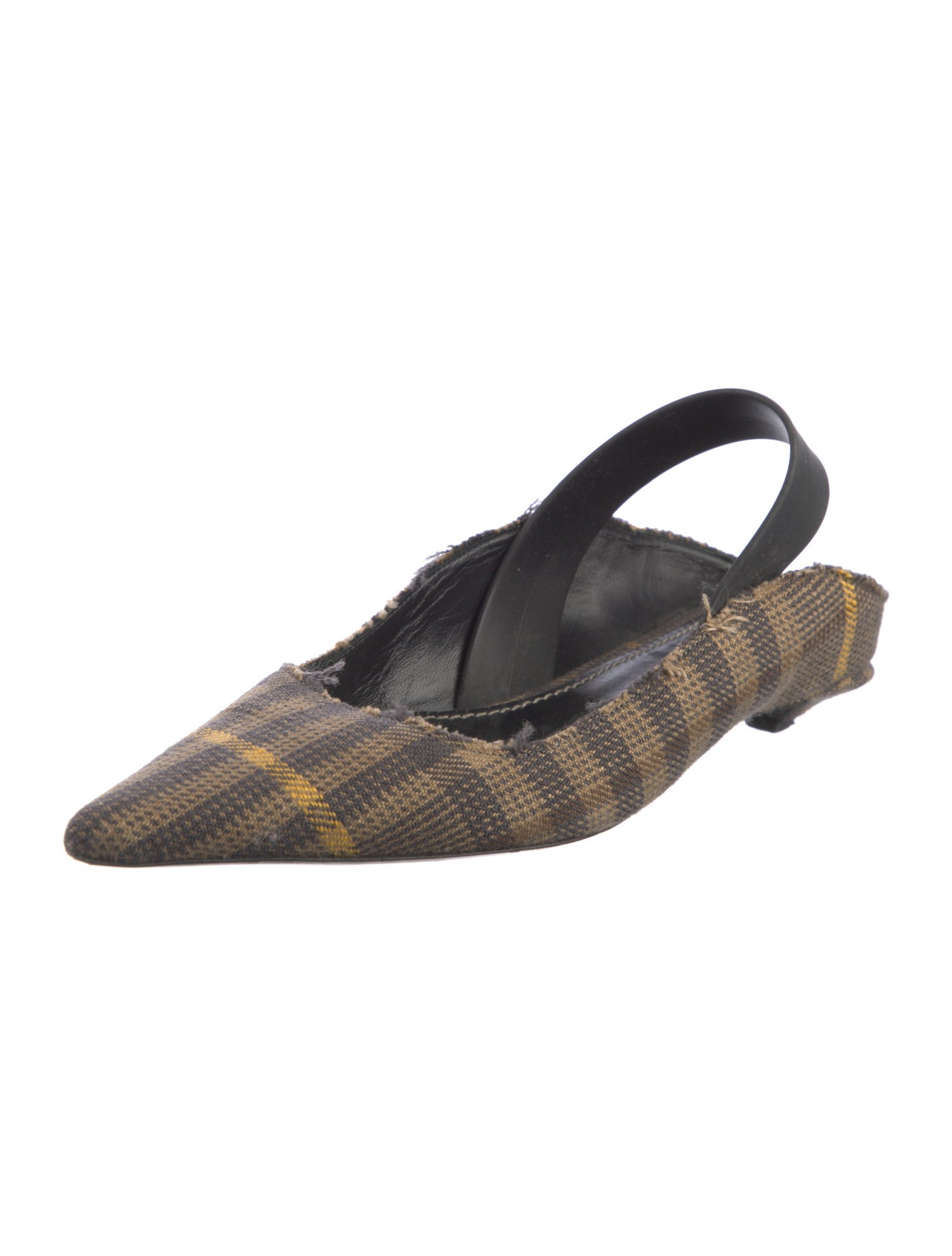 Proenza Schouler Printed Raw-Edge Trim Slingback Flats