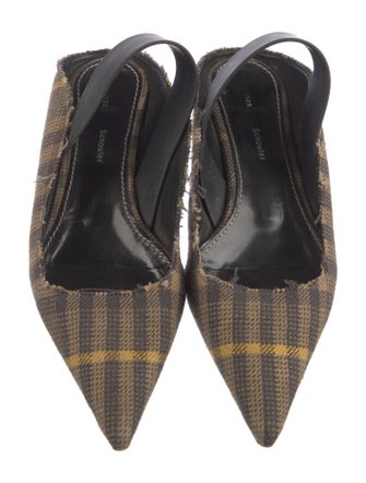 Proenza Schouler Printed Raw-Edge Trim Slingback Flats