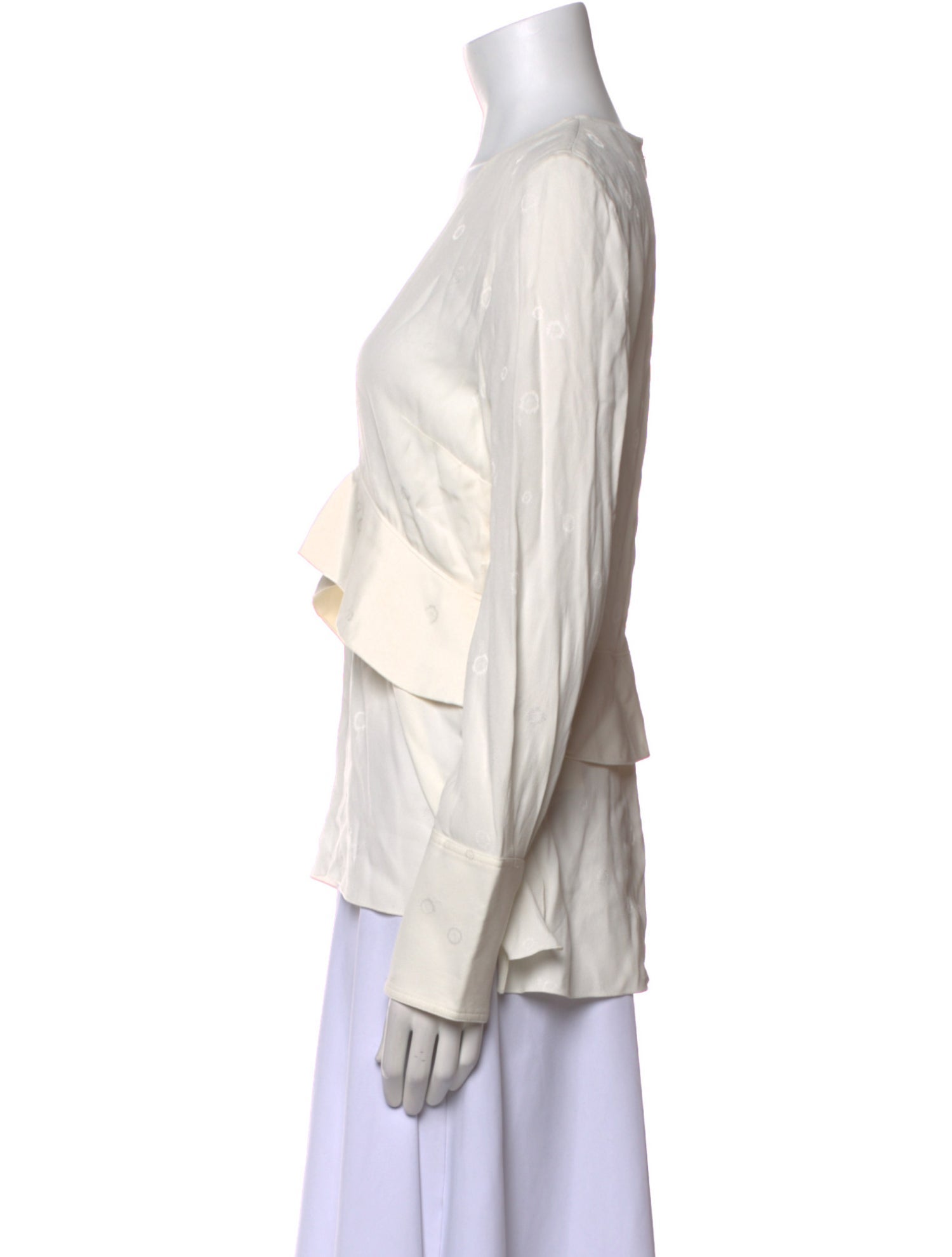 Proenza Schouler V-Neck Long Sleeve Blouse