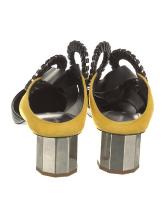 Proenza Schouler Leather Colorblock Pattern Mules