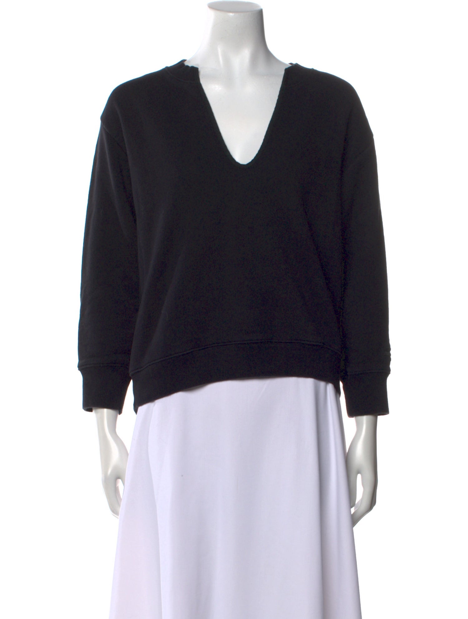 Proenza Schouler V-Neck Three-Quarter Sleeve Sweatshirt