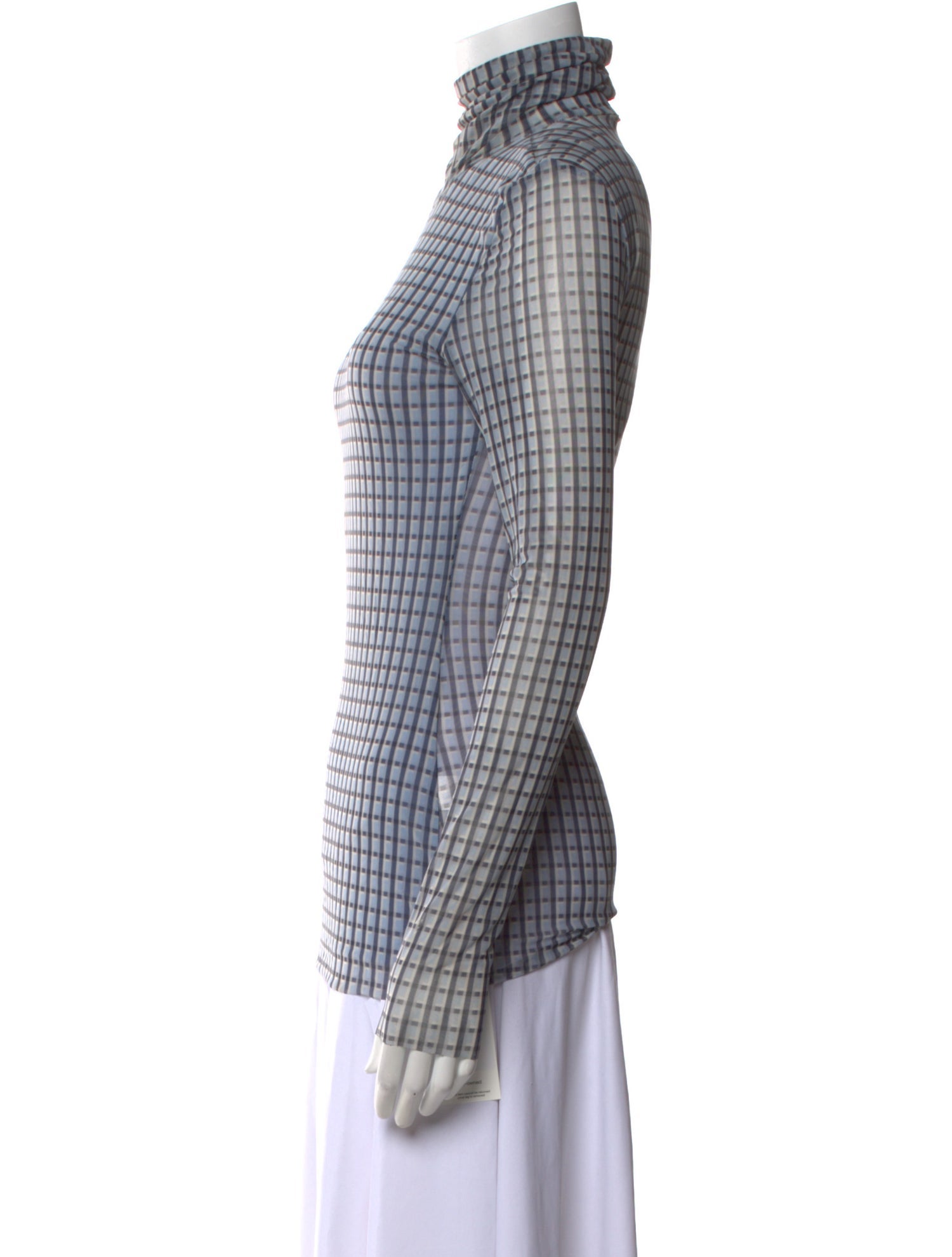 Proenza Schouler Plaid Print Turtleneck Top