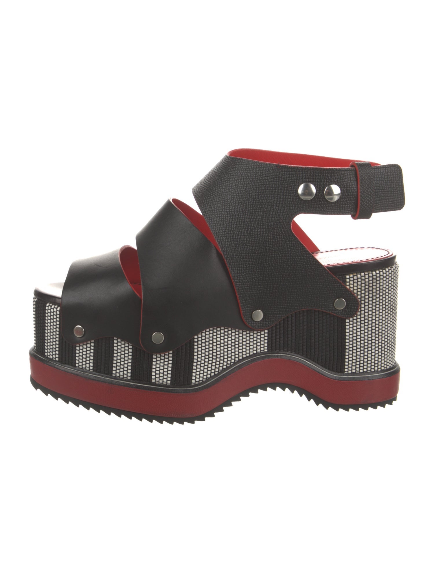 Proenza Schouler Leather Printed Slingback Sandals