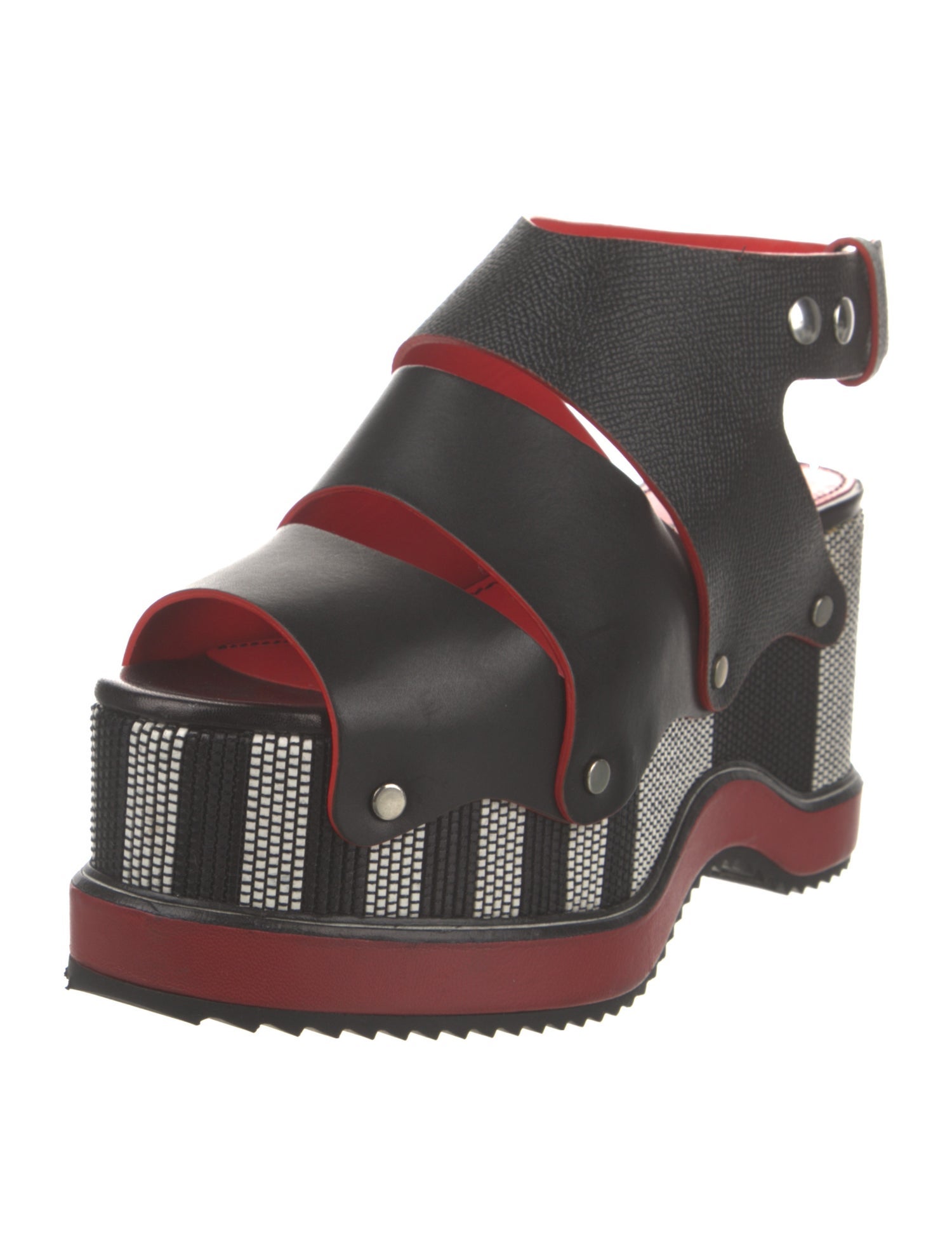 Proenza Schouler Leather Printed Slingback Sandals