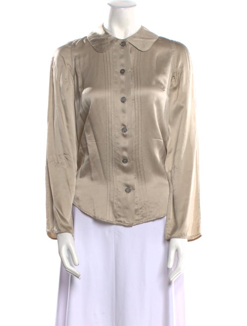 Proenza Schouler Silk Long Sleeve Button-Up Top