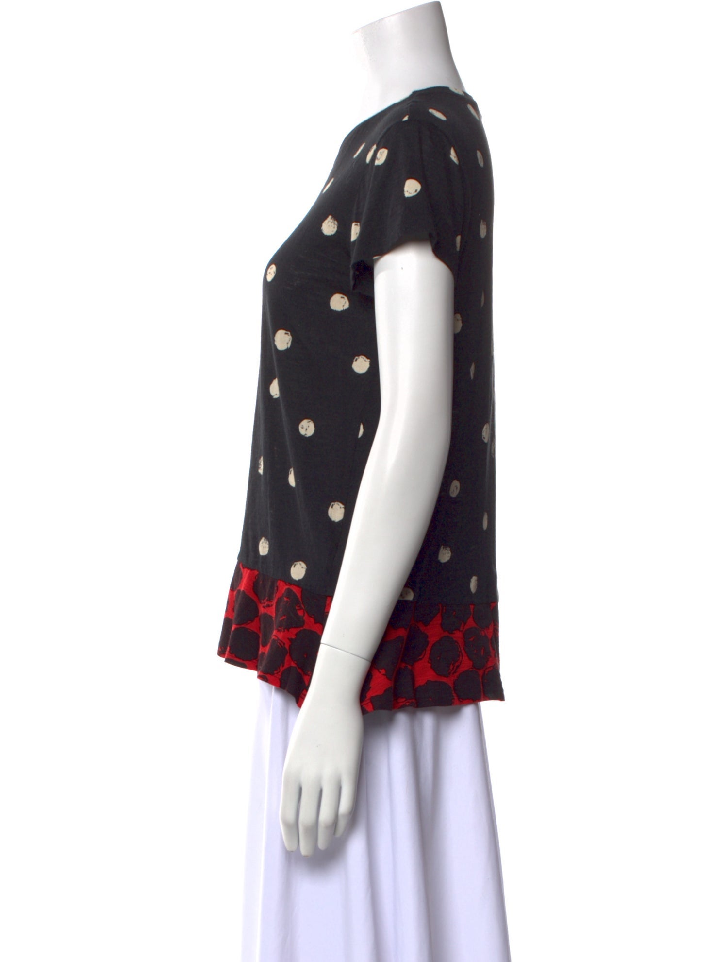 Proenza Schouler Polka Dot Print Crew Neck T-Shirt