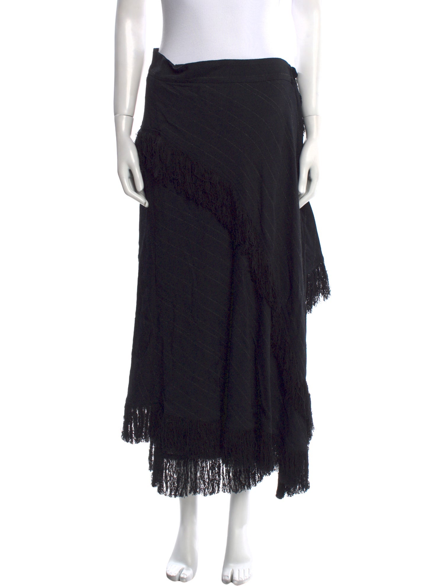 Proenza Schouler Fringe Trim Accent Midi Length Skirt