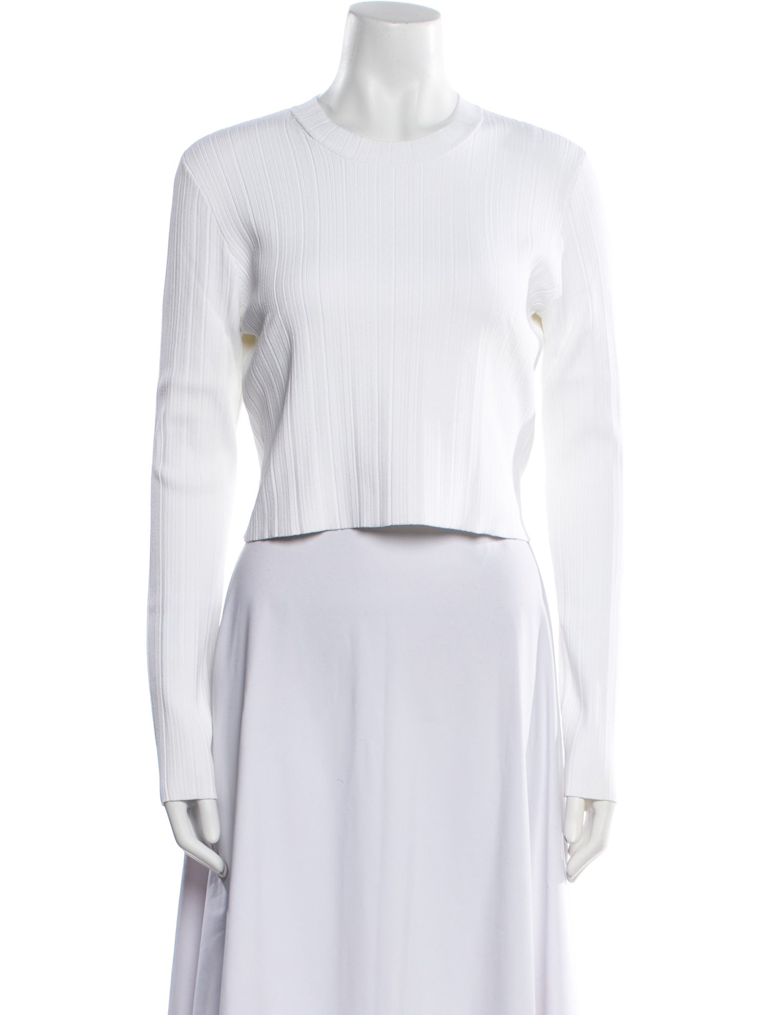Proenza Schouler Crew Neck Long Sleeve Crop Top