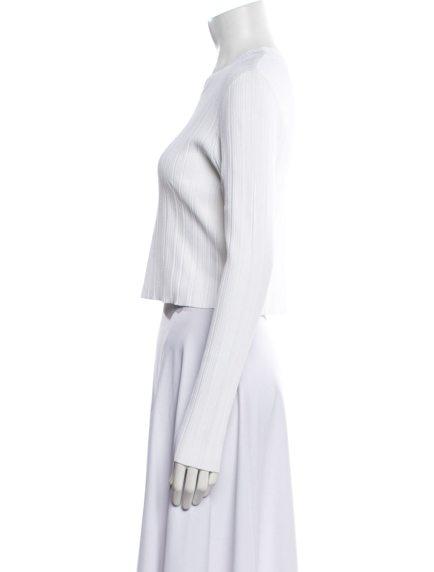 Proenza Schouler Crew Neck Long Sleeve Crop Top