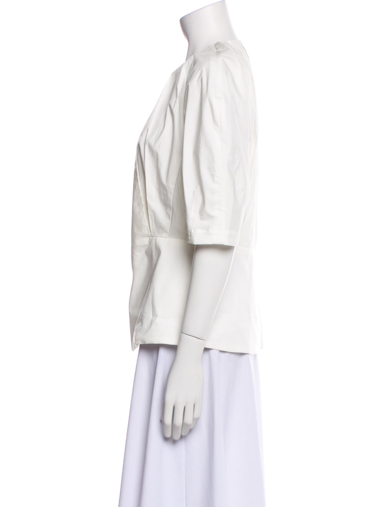 Proenza Schouler Crew Neck Three-Quarter Sleeve Blouse