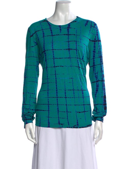 Proenza Schouler Plaid Print Crew Neck Button-Up Top