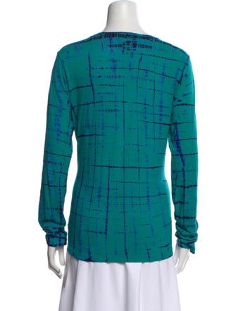 Proenza Schouler Plaid Print Crew Neck Button-Up Top