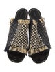 Proenza Schouler Colorblock Pattern Fringe Trim Accent Slides