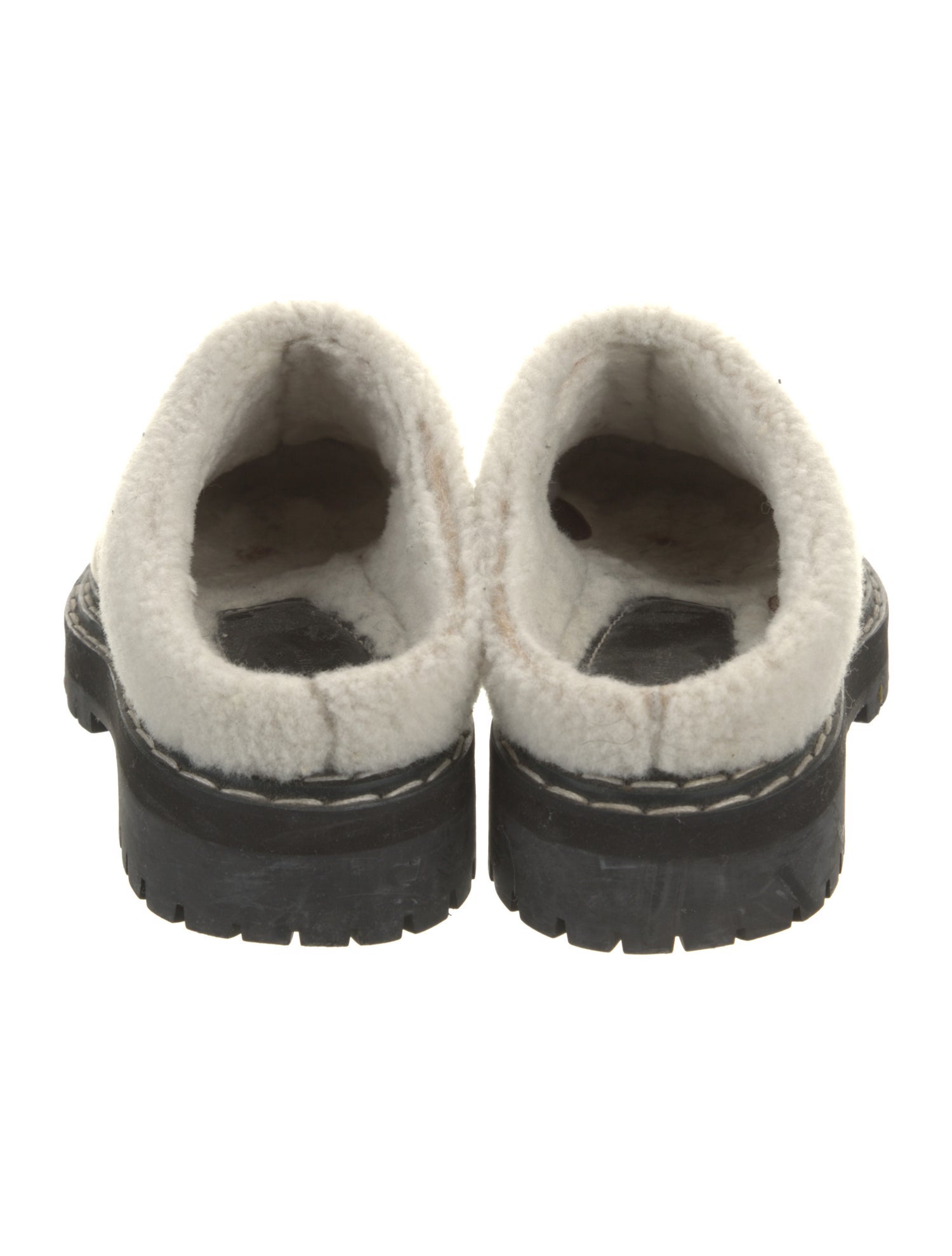 Proenza Schouler Leather Fur Trim Mules