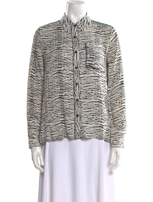 Proenza Schouler Silk Printed Button-Up Top