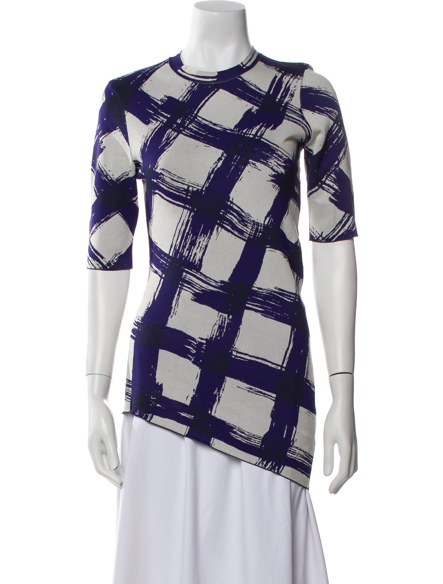 Proenza Schouler Printed Crew Neck Button-Up Top