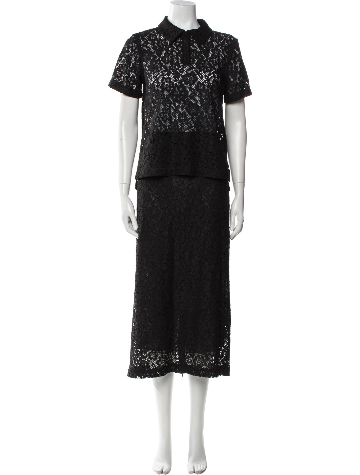 Proenza Schouler Lace Pattern Lace Trim Embellishment Skirt Set