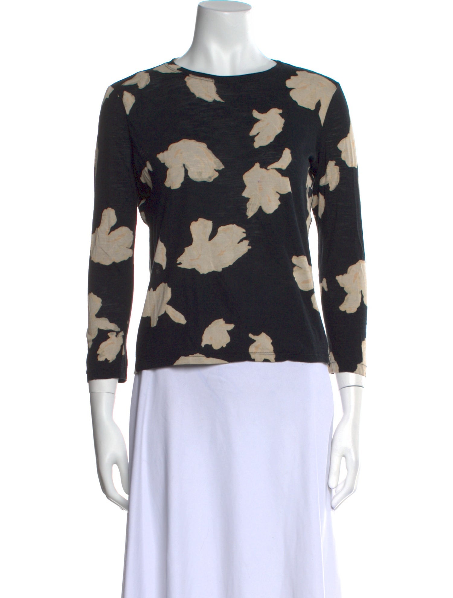 Proenza Schouler Floral Print Bateau Neckline Top