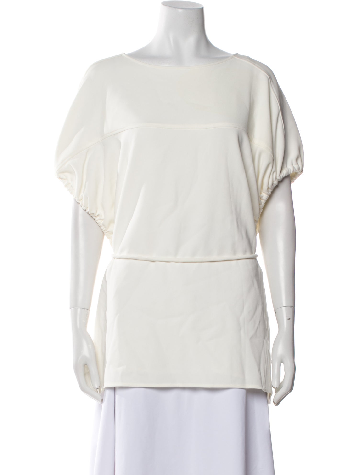 Proenza Schouler Bateau Neckline Short Sleeve Blouse