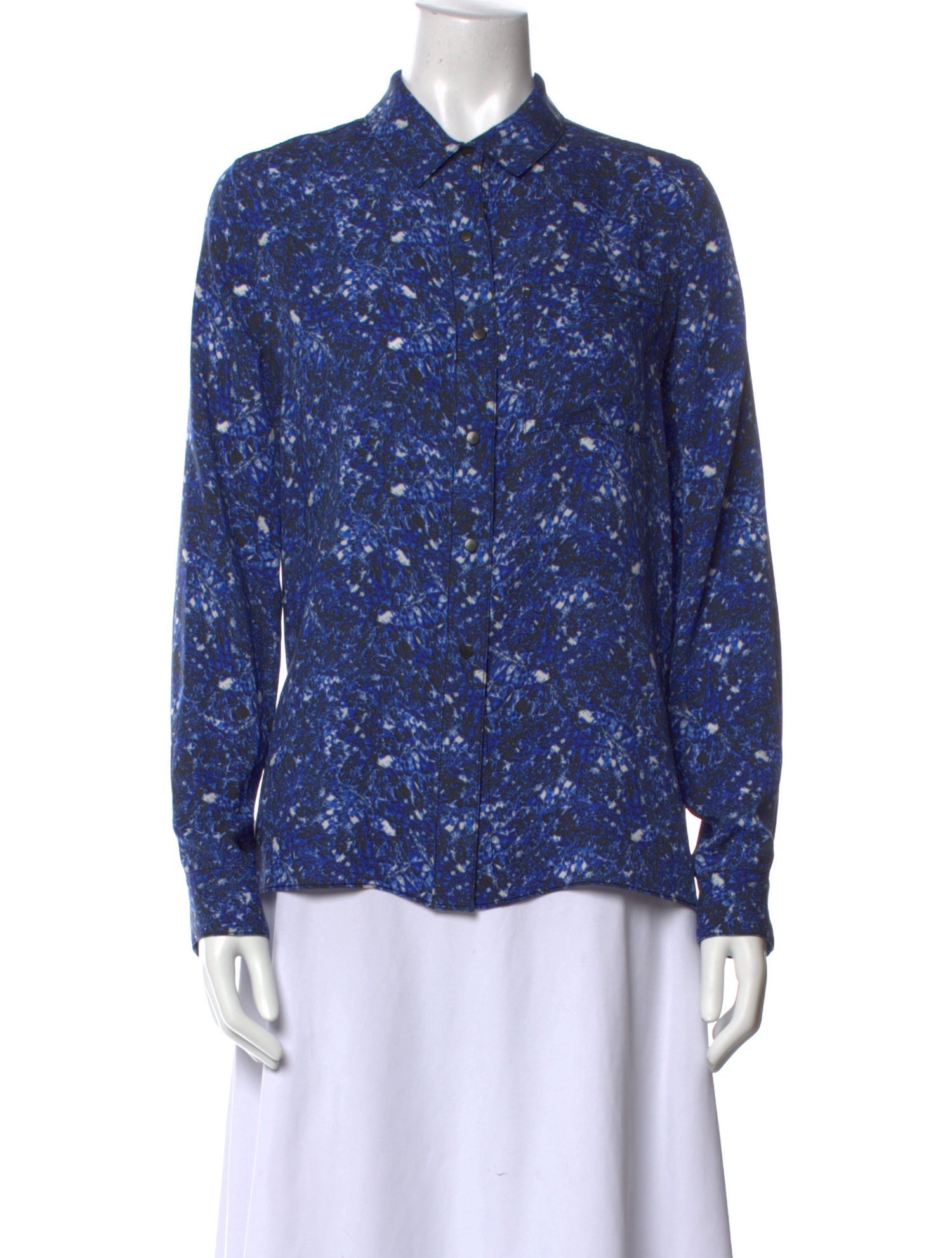 Proenza Schouler Silk Printed Button-Up Top