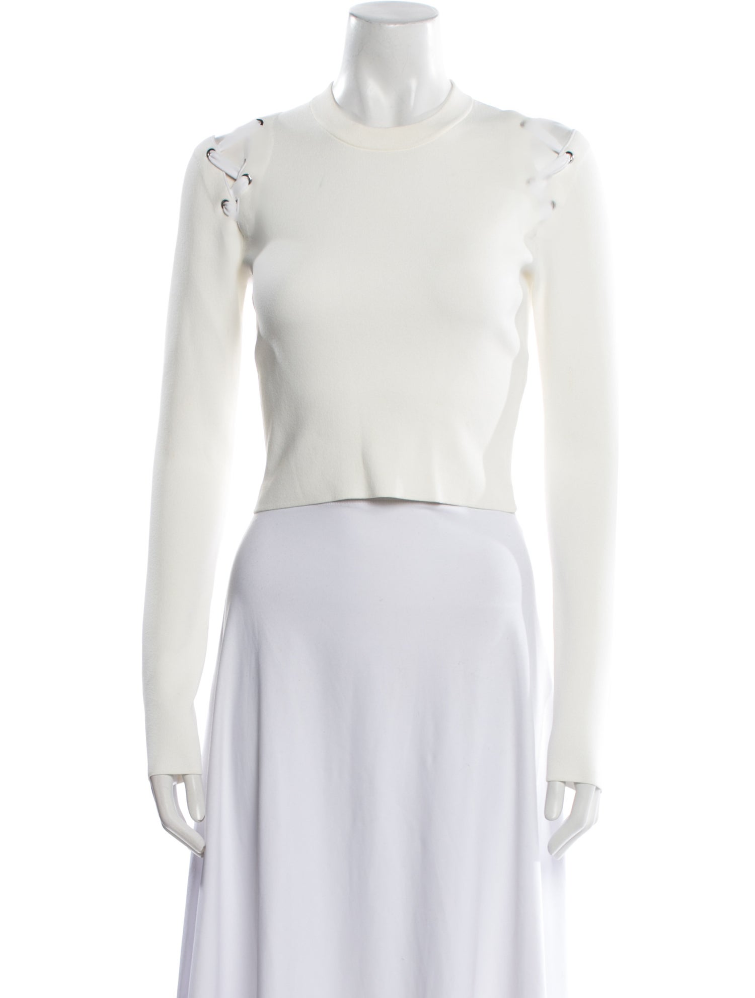 Proenza Schouler Crew Neck Long Sleeve Crop Top