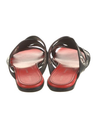 Proenza Schouler Leather Eyelet Trim Slides