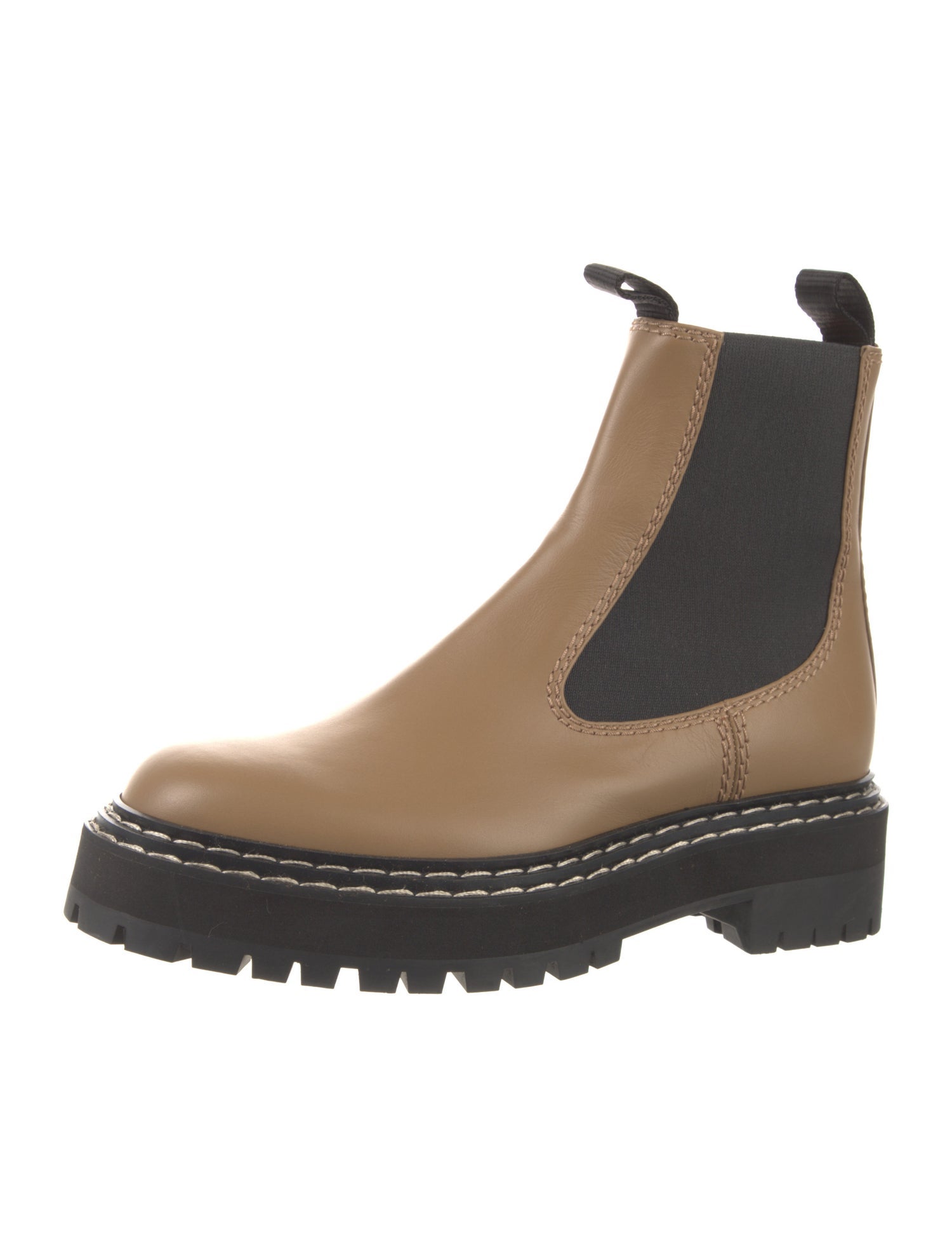 Proenza Schouler Leather Colorblock Pattern Chelsea Boots