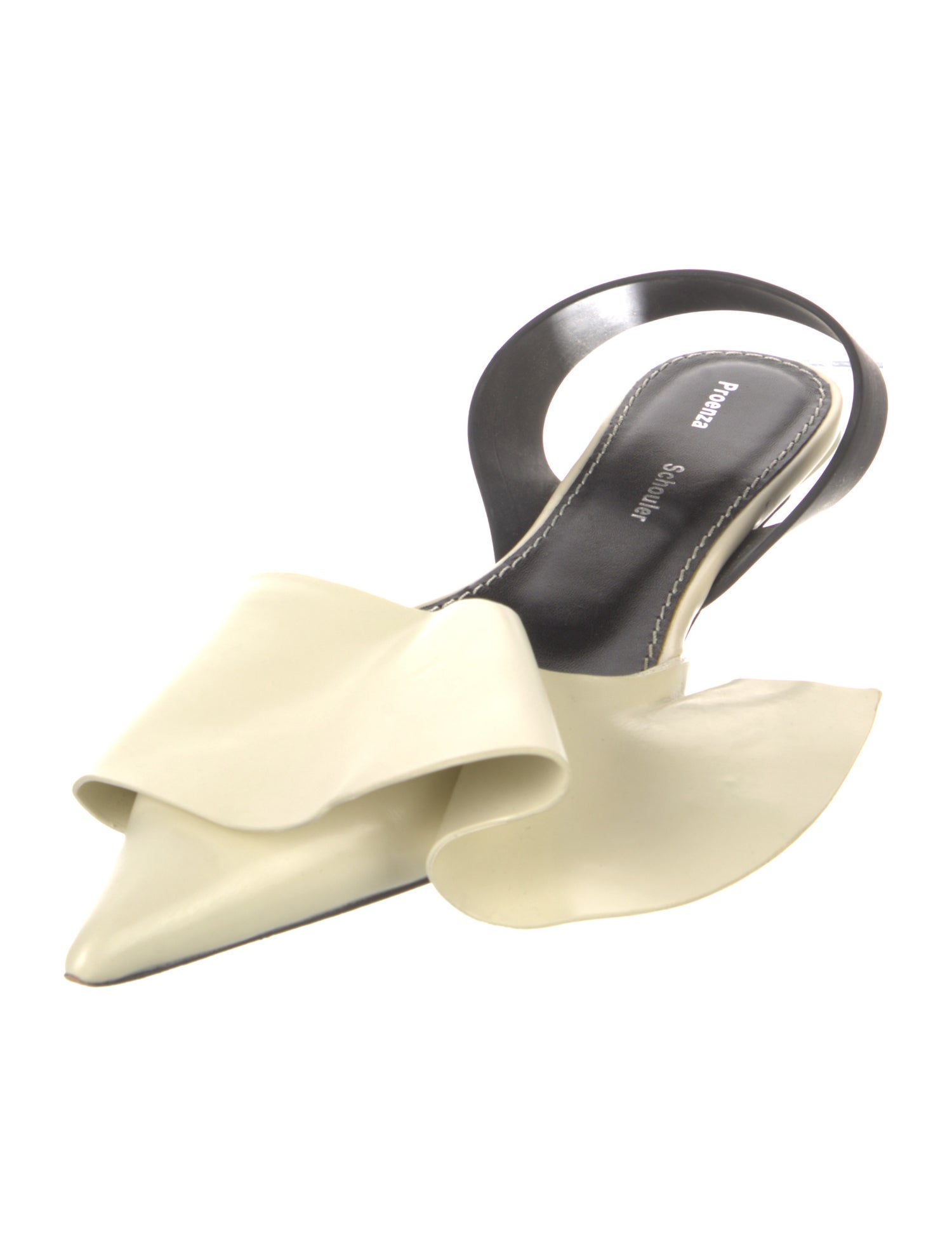 Proenza Schouler Leather Ruffle Embellishment Mules