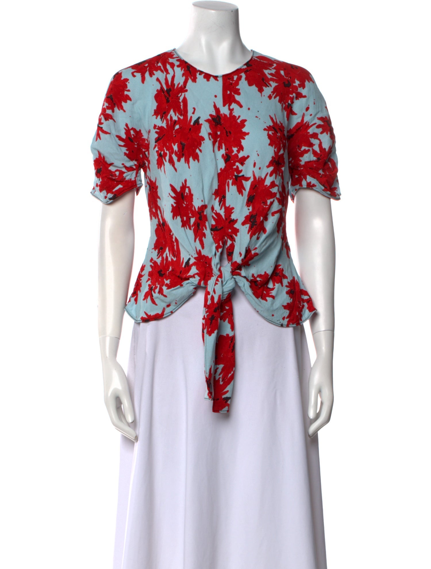 Proenza Schouler Floral Print Crew Neck Top