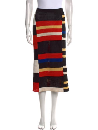 Proenza Schouler Striped Midi Length Skirt