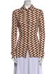 Proenza Schouler Printed Long Sleeve Button-Up Top