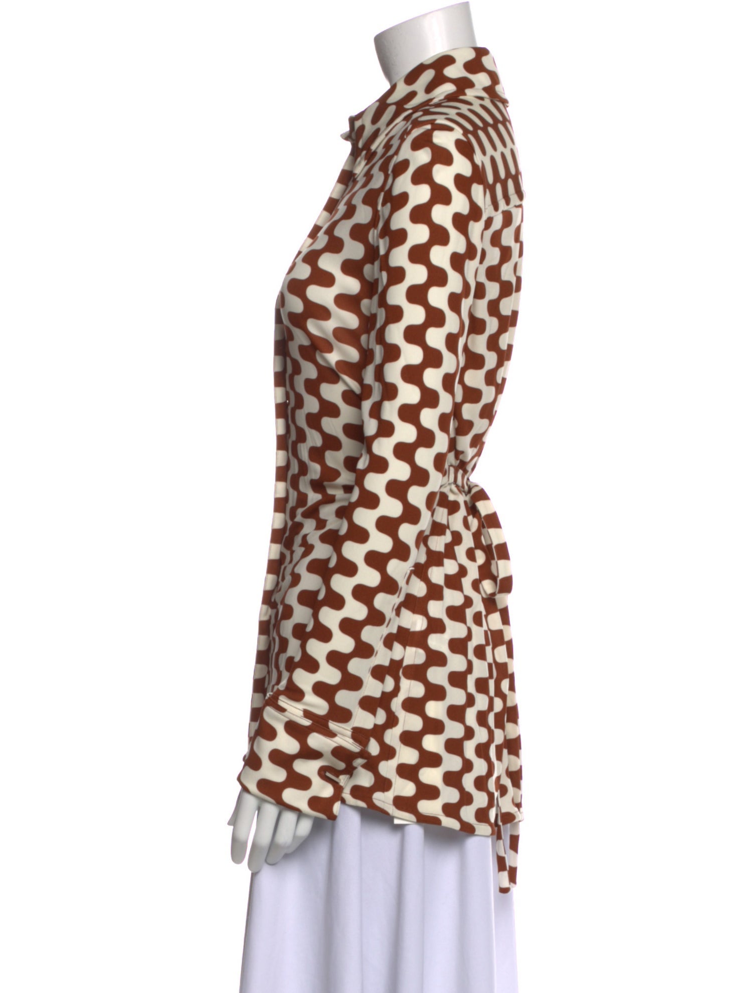 Proenza Schouler Printed Long Sleeve Button-Up Top